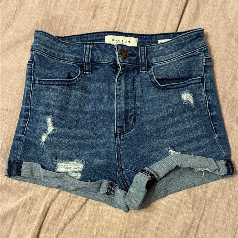 PacSun Distressed Blue Jean Shorts
